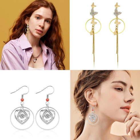 520Pcs Earring Hoops for Jewelry Making,with 120Pcs Round Beading Hoops Earring Findings Hoop Earrings and 200Pcs Earring Hooks,200Pcs Earring Bac...