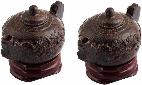 SUNYIK Teapot Statue Carved Figurine Decor Home Guardian Pack of 2...