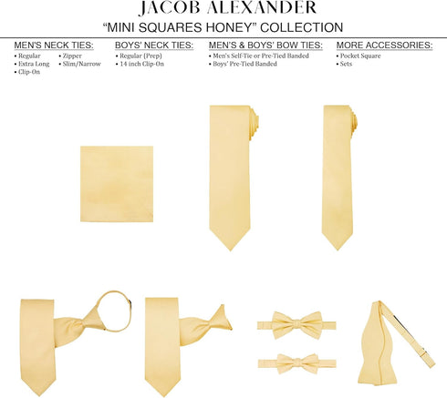 Jacob Alexander Woven Subtle Mini Squares Pocket Square Handkerchief...