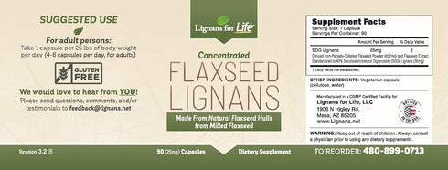 Lignans For Life Flaxseed Lignans for Dogs + SDG Lignans from Flaxseed Hulls, 25mg - 90 Capsules - Nutritional Flax Seed Capsules, Flaxseed Lignan...
