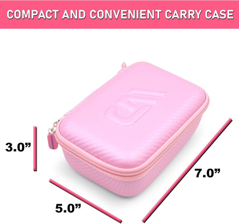 CASEMATIX Camera Travel Case Compatible with PROGRACE, Ourlife, Dragon Touch and More Waterproof Toy Camera Video Recorders - Pink Case for Toy Ac...