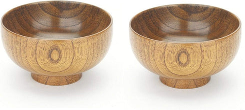 JapanBargain 1653, Wooden Miso Soup Bowls Japanese Zen Style Dessert Bowl Salad Bowl Snack Bowl Rice Bowl, Set of 2...