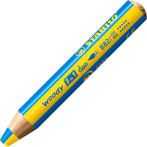 STABILO Multi-Talented Pencil woody 3 in 1 duo - Pack of 5 - Assorted Colors with Sharpener...