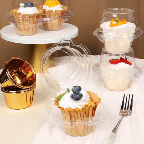 i-CHONY Individual Cupcake Holder - Clear Plastic Dome Single Cupcake Carrier Muffin Container Holders Cases Boxes Cups(50pcs)...