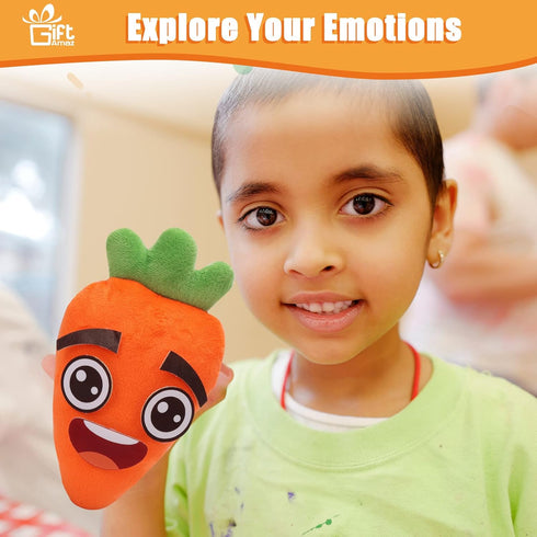 Social Emotional Learning Toys - Big Feelings Carrot Social Emotional Games for Kids - 26 Facial Expressions, 10 Educational Flashcard - Preschool...