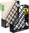 1InTheOffice Plastic Magazine File Holder, File Holder Organizer Box, 3 x 10 x 11.88, Recycled, Black, (2 Pack)...