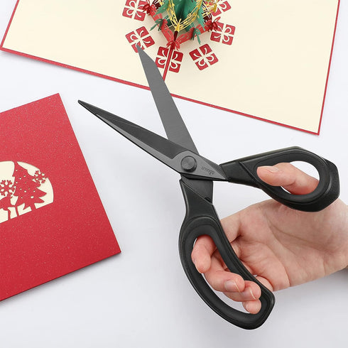 LIVINGO 9.5” Sharp Fabric Scissors, All Purpose Heavy Duty Titanium Coated Premium Forged Stainless Steel Tailor Dressmaking Sewing Shears Comfort...