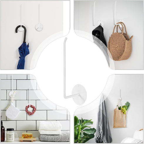 Hat Rack for Wall 2 Pack, Stainless Steel Adhesive Hat Hanger Hooks Holder for Baseball Caps, Multi-Purpose Strong Hook Organizer Can Hold More Th...