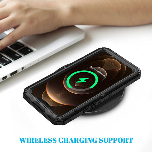 seacosmo for iPhone 12 Pro Case, IP68 Waterproof Shockproof Dustproof Case with Built-in Screen Protector Full Body Protective Heavy Duty Metal Co...