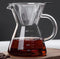 Pour Over Coffee Maker with Reusable Stainless Steel Drip Filter, Glass Drip Coffee Maker Set, Lead-Free Borosilicate Glass Coffee Carafe for 1-2C...