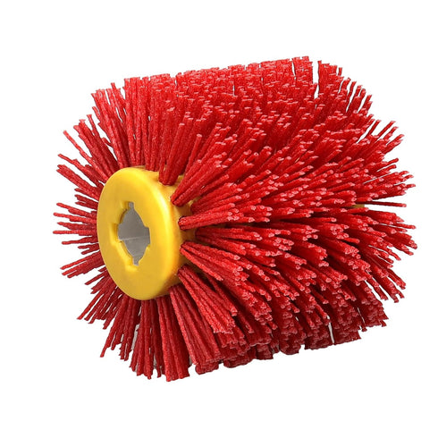 Abrasive Nylon Wire Drawing Wheel Drum Brushes, 80 Grit 120x100mm Wheel Drum Burnishing Tool Polishing Brush Wooden Wheels for Wood Furniture Work...