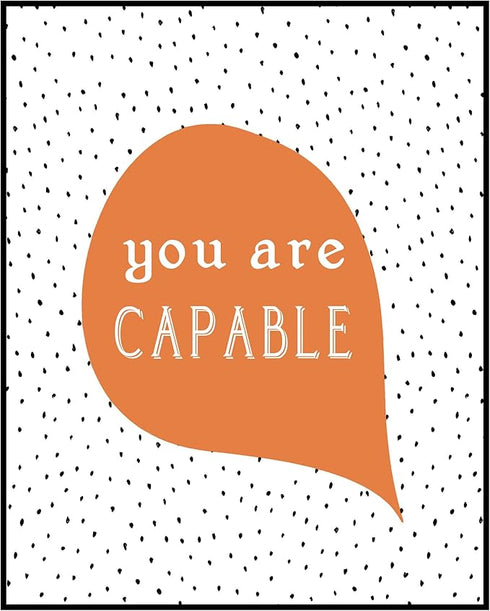 Posterizer 1 pcs-Positive Affirmations For Kids-you are capable-Motivational & Inspirational Art Gift for Men Women Entrepreneur Teens Decor for...