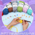 4 Pack T-Shirt Yarn Set, 3.5Oz Flat Crochet Yarn Soild Color Crocheting Yarn with Knitted Plastic Eye Needles for Summer Hand DIY Crocheting Proje...