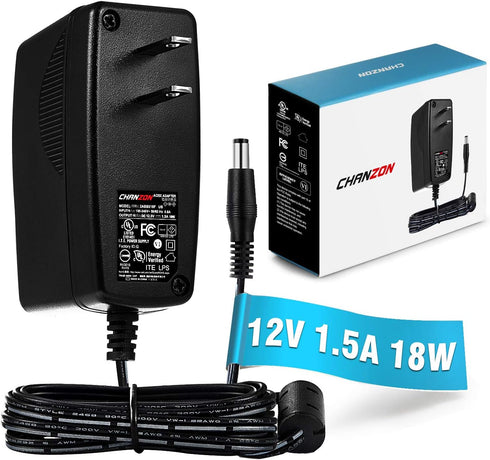 Chanzon 12V 1.5A 18W Power Supply AC DC Switching Adapter, 12 Volt 1.5 Amp AC/DC Wall Wart Converter Transformer, 100-240v 50 60HZ Input with 12vd...