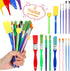 Lincia 30 Pcs Paint Brush Set Bulk, All Purpose Paint Brushes for Acrylic Painting, Easy to Clean and Hold, Round and Flat Kids Paint Brushes, Gre...