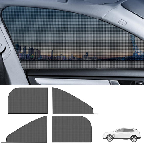 Pack-4 Car Front and Rear Side Window Sunshade, 26.3" x 27.5" + 21.2" x 31.1" Breathable Mesh Privacy Protection, Dustproof Sunproof Window Free L...