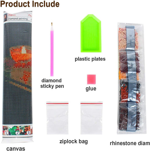 DIY 5D Diamond Painting Kit for Adults, DIY Diamond Painting Full Drill Canvas for Candles, Painting Easy for Girls, Beginners...