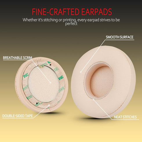 Krone Kalpasmos Earpad Replacement for Beats Solo 2 & 3 Wireless/Wired Headphone, Ear Cushion Premium Protein Leather Memory Foam with Kits, Super...