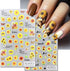 5 Sheets Flower Nail Art Stickers Decals, 5D Sunflower Nail Stickers for Nail Art,3D Self-Adhesive Engraved Nail Art Supplies Yellow Floral Small ...