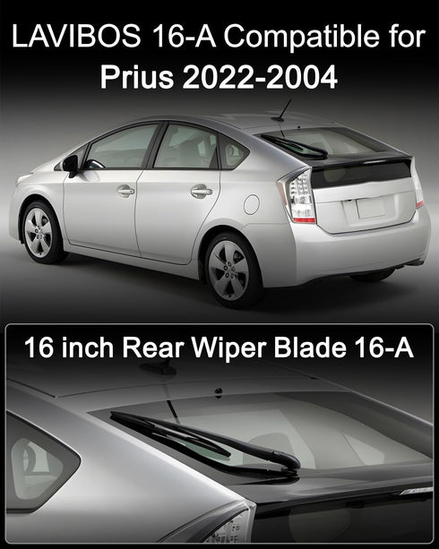 16 inch Rear Wiper Blade (16A), Back Window Windshield Wiper Blade for Toyota Sienna 2020-2011 Prius 2022-2004 /Lexus GX470 2009-2003 RX330 RX350 ...