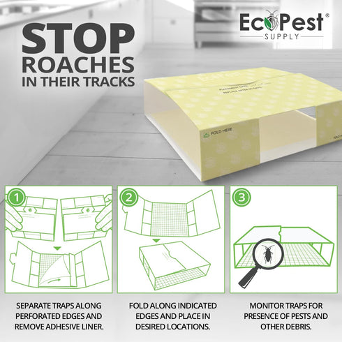 Roach Trap – 20 Pack | Sticky Indoor Glue Traps for Roaches and Other Bugs and Crawling Insects | Adhesive Cockroach Motel, Bait Trap, Monitor, Ki...