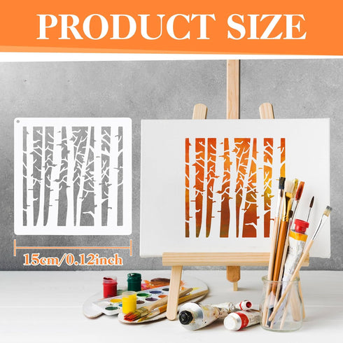 14 Pcs Mixed Media Stencils, Mabor DIY Crafts Stencils Painting Stencils for Wall Floor Decor Branches Patterns Stencils Geometric Styling Stencil...