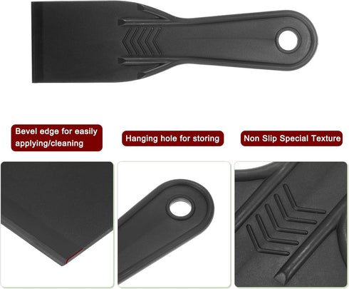 5pcs Putty Scraper 2" Width 6mm Thin Width 6mm Thin Flexible Plastic Putty Knives for Taping Drywall Spreading Painting Wall Scratching...