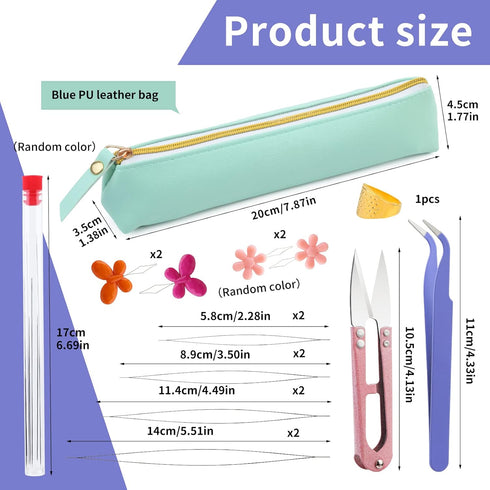 58 PCS Beading Needles Set for Jewelry Making includes 8 Pcs Big Eye Beading, 40 Pcs Hand-Sewing Beading Needles, Yarn Scissors, Threader, Tweezer...