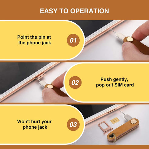 Weewooday 20 Pcs Sim Card Removal Tool Universal Sim Card Pin Card Tray Eject Pin Ejector Tool with 1 Detachable Keychain Charm for Smart Phones a...