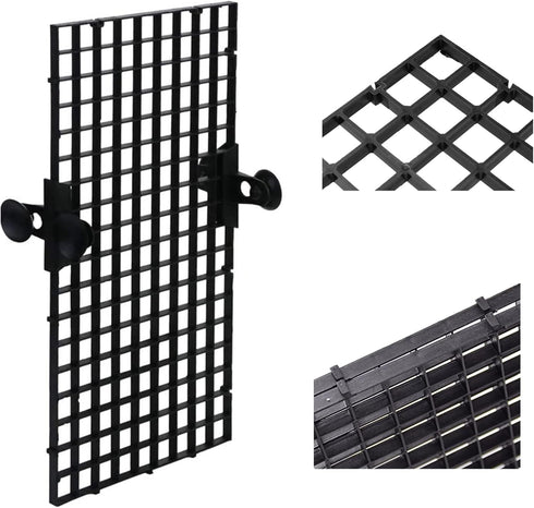4pcs Aquarium Grid Divider, Fish Tank Divider Tray, Aquarium Filter Isolation Board for Mixed Breeding Light Diffuser and 8pcs Sucker Clips Suctio...