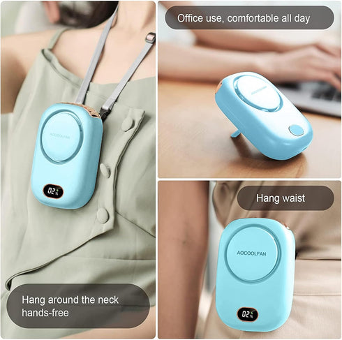 Portable Neck Fan, Handheld Mini Fan Small Personal Fan, Hand Held Fan USB Rechargeable Eyelash Fan for Kids Girls Boys Woman Man Home Outdoor Tra...