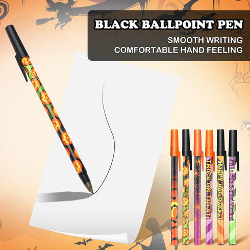 Sheets Halloween Sticky Note Ballpoint Pens 24 Pads Pumpkin Ghost Cat Weird Spooky Fun Notepad Halloween Office Supplies Kids Gift Halloween Party...