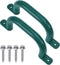 2 Pack 10'' Playground Accessories Handles Green, Outdoor Playset Grab Handles, Swing Set Hardware Kit Handles, Kids Grab Bar for Playhouse,Treeho...