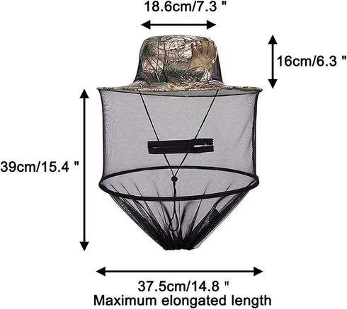 2 Pack Head Net Hat, Sun Hat Bucket Hat Fishing Hat with Hidden Net Mesh for Outdoor Lover Fishing Hiking Gardening Beekeeping Men or Women ArmyGr...