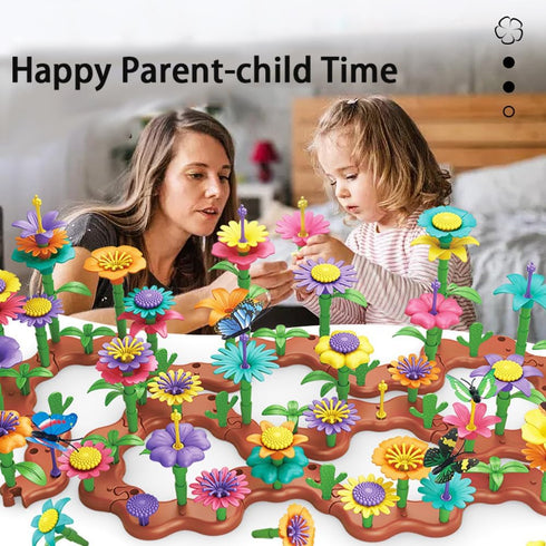 Blocks Toys Flower Garden for Girls Toys STEM, Educational Toy Gardening Pretend Play Set Upgrade DIY Flower Stacking Toys for Kids Preschool...
