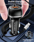 SUNDAREE USB C 96W Super Fast Car Charger PD & QC3.0 with 5ft 45W Type C Coiled Cable, Car Phone Charger Adapter for iPhone 15 14 13 12 11 Pro Max...