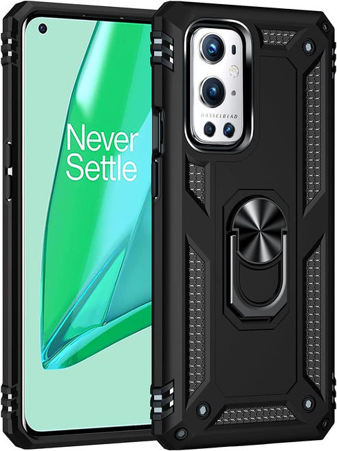 Military Grade Drop Impact for Oneplus 9 Pro Case Oneplus 9 Pro 5G Case 360 Metal Rotating Ring Kickstand Holder Armor Heavy Duty Shockproof for O...