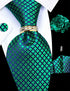 5PCS Tie and Pocket Square for Men, Silk Necktie and Handkerchief Cufflinks with Gold Ring and Lapel Pin Set...