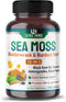 Organic Sea Moss Capsules 12,900mg with Black Seed Oil, Ashwagandha, Burdock Root, Bladderwrack for Immune System, Gut, Skin & Energy *USA made & ...