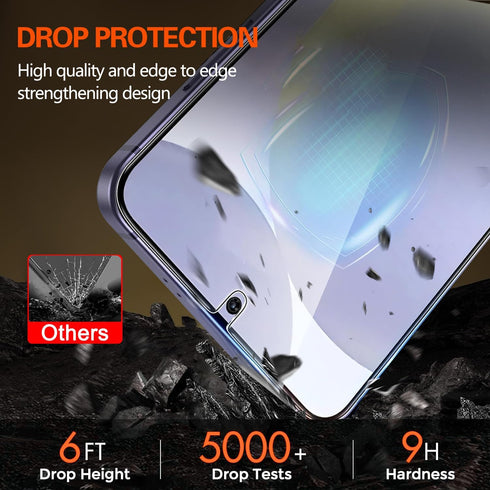 [ 2 + 2 Pack for Samsung Galaxy S24 PLUS Privacy Screen Protector and Camera Lens Protector, 6.7 Inch Tempered Glass Anti Spy Black Protect Film S...