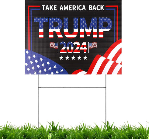 Donald Trump Yard Signs, 15.75x11.81in Trump 2024 Take America Back Yard Sign Double Sided Donald Trump Campaign Signs Trump 2024 Yard Road Signs ...