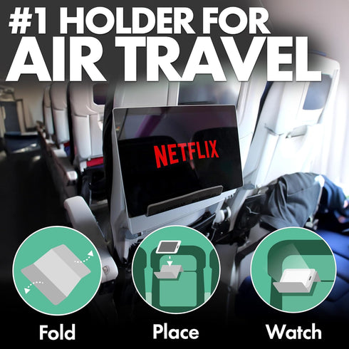 Ipad Stand Holder Airplane Travel Essential - Extra Large 12x7” Flexible Plane Phone and Tablet Stand Holder for Kindle, Bed, Desk, Office, in fli...
