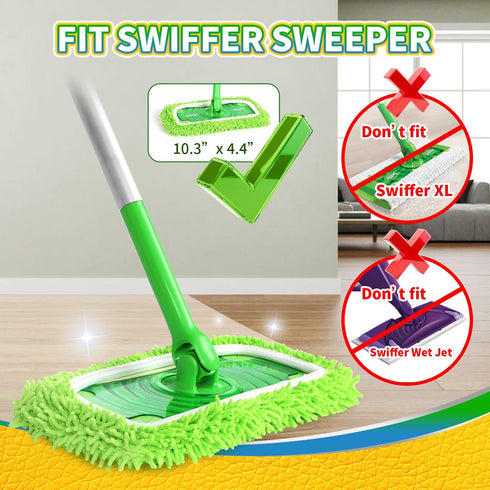 Reusable 100% Coral Fleece Mop Pads Compatible with Swiffer Sweeper Mop, Wet and Dry Flat mop Cover, 3 Pack Washable Mop Pads for Surface/Hardwood...