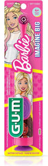 GUM Barbie Kids Battery Power Electric Toothbrush with Suction Cup Base for Home or Travel Oral Health and Dental Plaque Removal, Ages 3+, 1ct(4Pk...