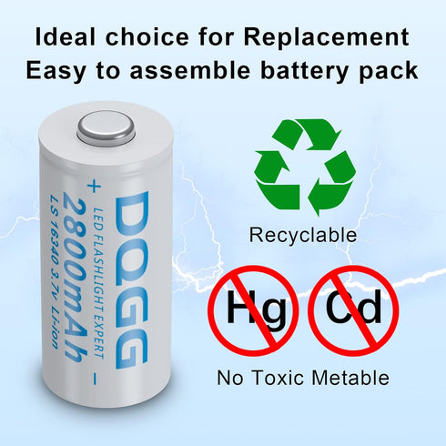 3.7 Volt 1??6??3??4??0 Rechargeable Battery 2??80??0mAh Battery 4 Pack Large Capacity Batteries for LED Flashlight, Headlamps, etc...