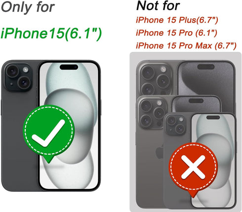 iPhone 15 Case with 2 Pack Screen Protector - Heavy Duty Shockproof Military Grade Drop Protective Full Body Rugged Dust-proof Cover(AquamarinePin...