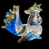 Garden Deco Glow in The Dark Blue Cock Hand Blown Art Glass Figurine Ornament Sculpture...