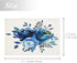 Shrahala Indigo Blue Hand Floral Bouquet Placemats, Watercolor White Flowers Table Mat Linen Burlap Washable Double-Deck Heat Insulation for Dinin...