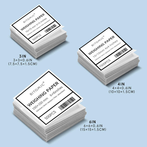 6x6 Cellulose Weighing Paper 500 Pcs| Non-Stick Non-Absorbent Nitrogen-Free Gloss Paper Sheets for Scale Measurement Samples Transfer Laboratory S...