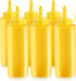 New Star Foodservice 26498 Squeeze Bottles, Plastic, 12 oz, Yellow, Pack of 6...